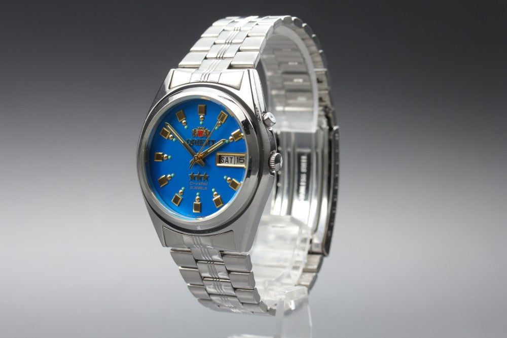Near MINT ORIENT 3 Star EM69-C0 Blue Auto 36mm Men's Watch