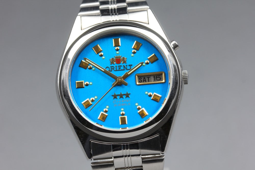 Near MINT ORIENT 3 Star EM69-C0 Blue Auto 36mm Men's Watch