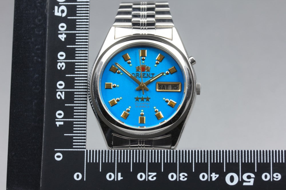 Near MINT ORIENT 3 Star EM69-C0 Blue Auto 36mm Men's Watch