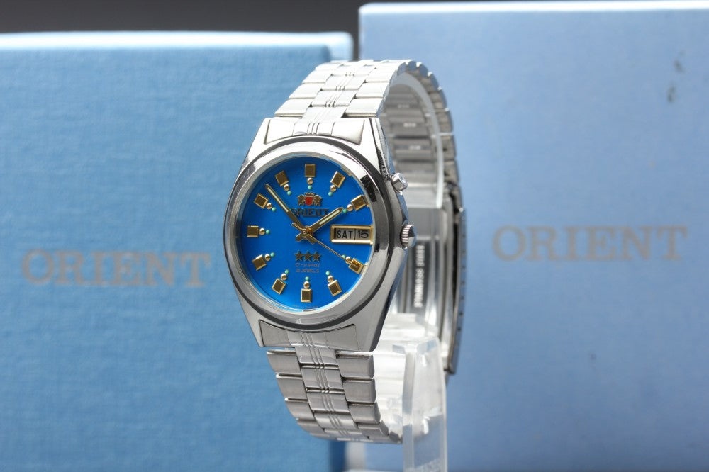 Near MINT ORIENT 3 Star EM69-C0 Blue Auto 36mm Men's Watch