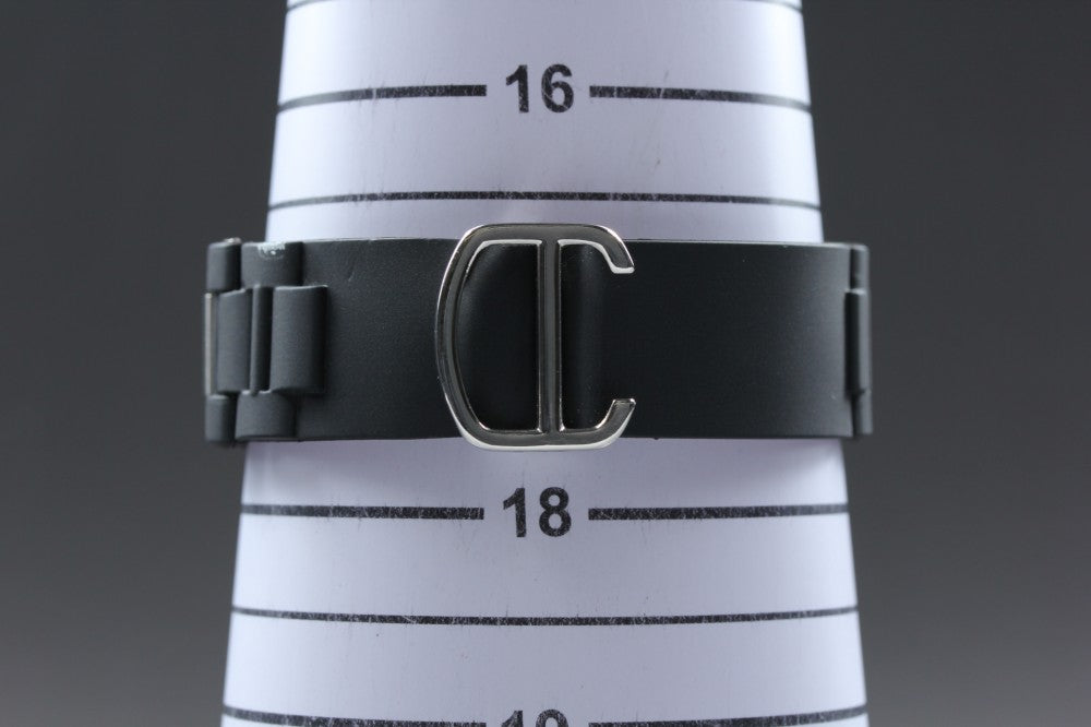 Near MINT Cartier Must 21 Chronoscaph 2424 Black Quartz 36.7mm Men's Watch