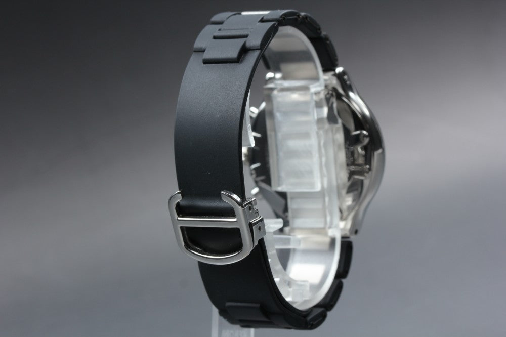 Near MINT Cartier Must 21 Chronoscaph 2424 Black Quartz 36.7mm Men's Watch