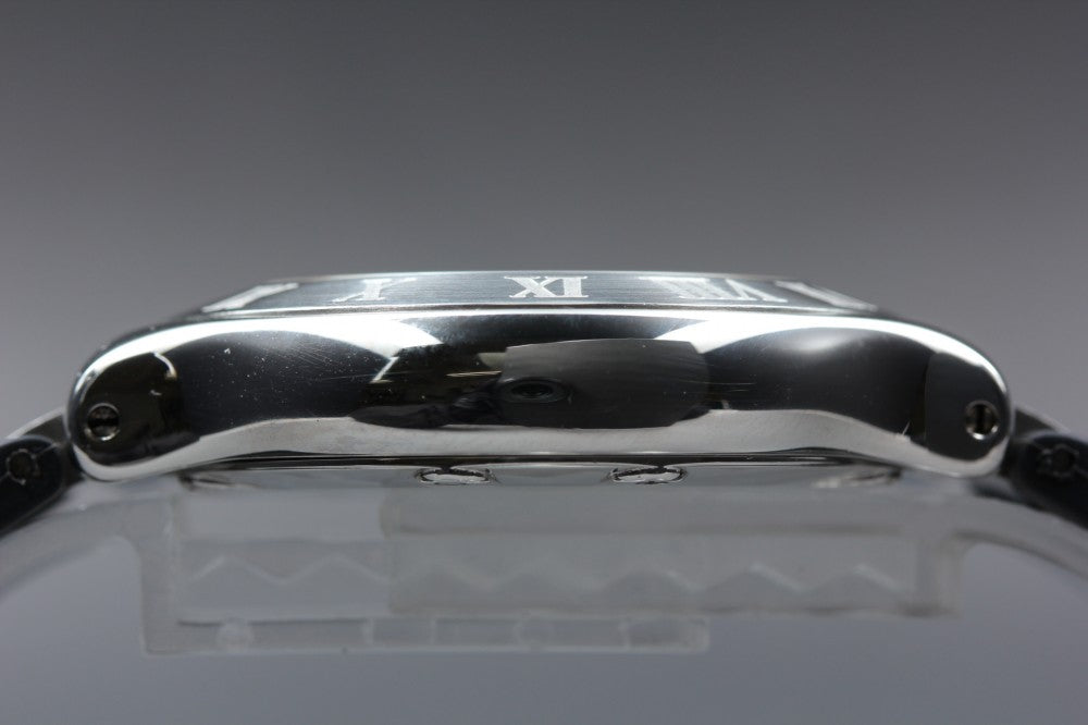 Near MINT Cartier Must 21 Chronoscaph 2424 Black Quartz 36.7mm Men's Watch
