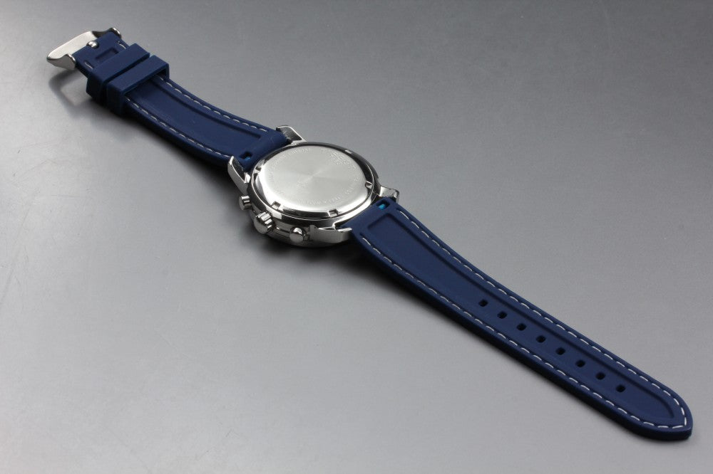 Near MINT TISSOT PRC200 Chronograph T461 Blue Quartz 38.4mm Men's Watch