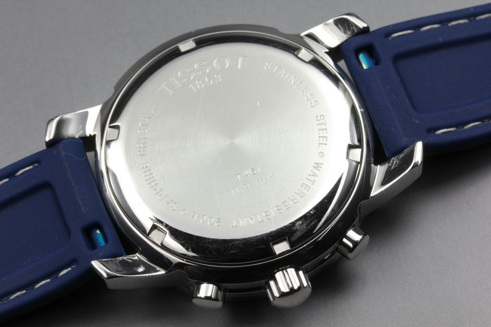 Near MINT TISSOT PRC200 Chronograph T461 Blue Quartz 38.4mm Men's Watch