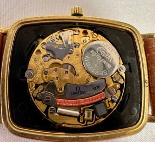 Near MINT OMEGA De Ville 195.0076.2 Cal.1378 Gold Quartz 25.9mm Men's Watch