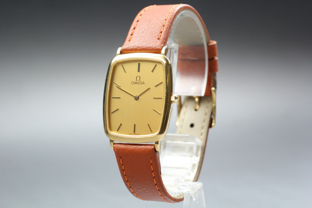 Near MINT OMEGA De Ville 195.0076.2 Cal.1378 Gold Quartz 25.9mm Men's Watch