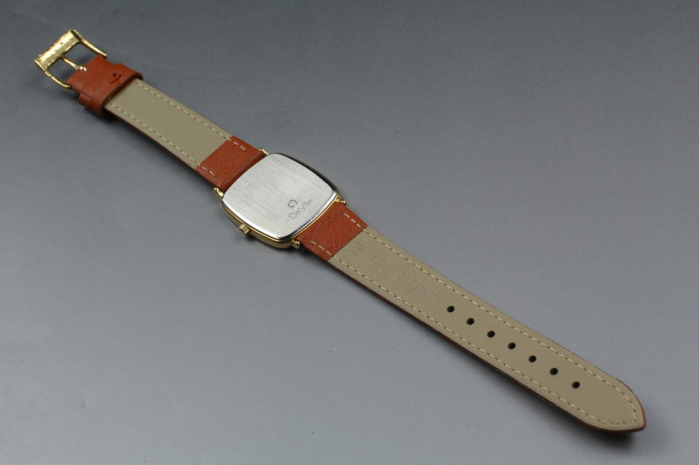 Near MINT OMEGA De Ville 195.0076.2 Cal.1378 Gold Quartz 25.9mm Men's Watch