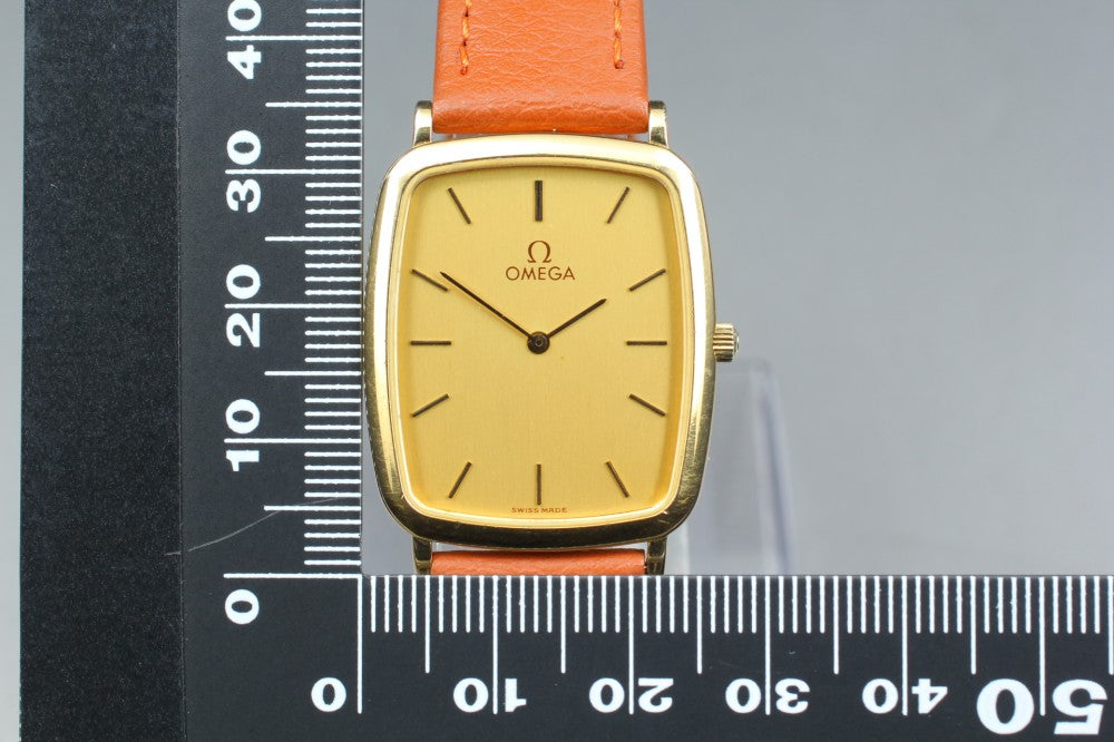 Near MINT OMEGA De Ville 195.0076.2 Cal.1378 Gold Quartz 25.9mm Men's Watch