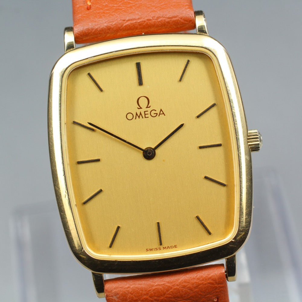 Near MINT OMEGA De Ville 195.0076.2 Cal.1378 Gold Quartz 25.9mm Men's Watch