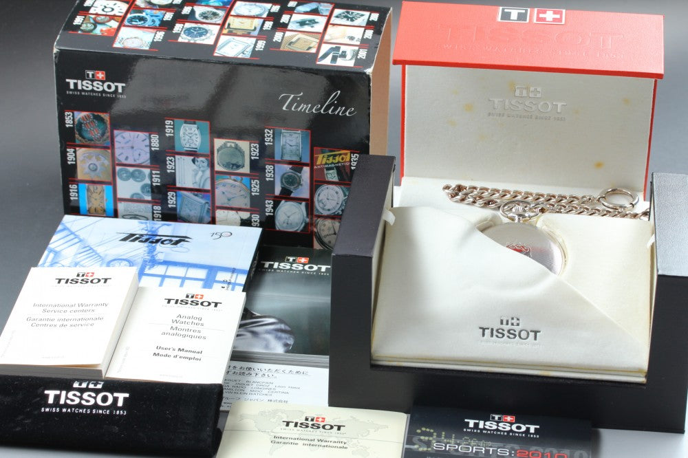 Near MINT TISSOT Savonnette Mechanical T83145213 White Manual 50.2mm Unisex Pocket Watch