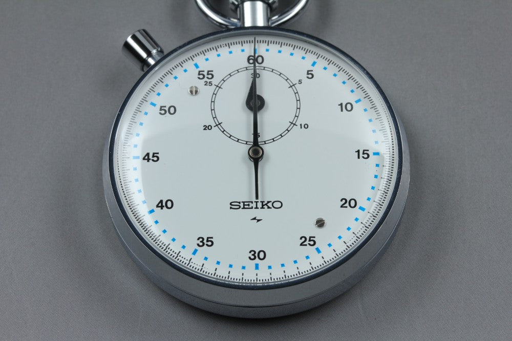 Near MINT SEIKO Mechanical Stopwatch 88-5021 White Manual 47.9mm Unisex Pocket Watch 1971