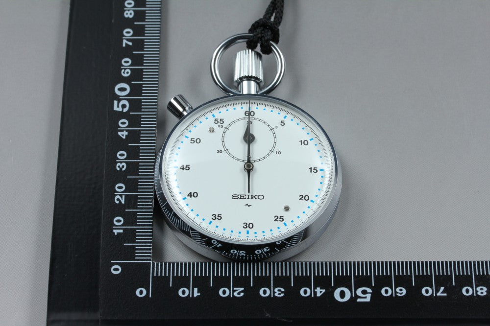 Near MINT SEIKO Mechanical Stopwatch 88-5021 White Manual 47.9mm Unisex Pocket Watch 1971