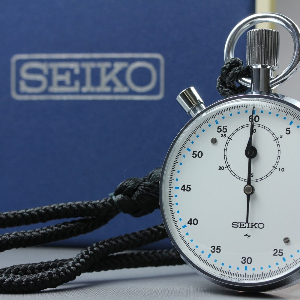 Near MINT SEIKO Mechanical Stopwatch 88-5021 White Manual 47.9mm Unisex Pocket Watch 1971