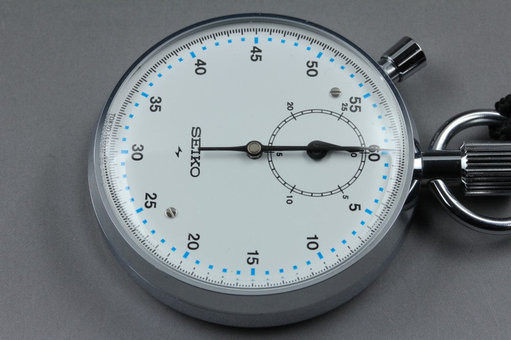 Near MINT SEIKO Mechanical Stopwatch 88-5021 White Manual 47.9mm Unisex Pocket Watch 1971