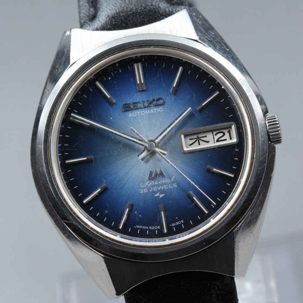 SEIKO Lord Matic 5206-6110 Blue Auto 32.2mm Men's Watch 1973