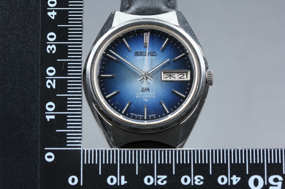 SEIKO Lord Matic 5206-6110 Blue Auto 32.2mm Men's Watch 1973