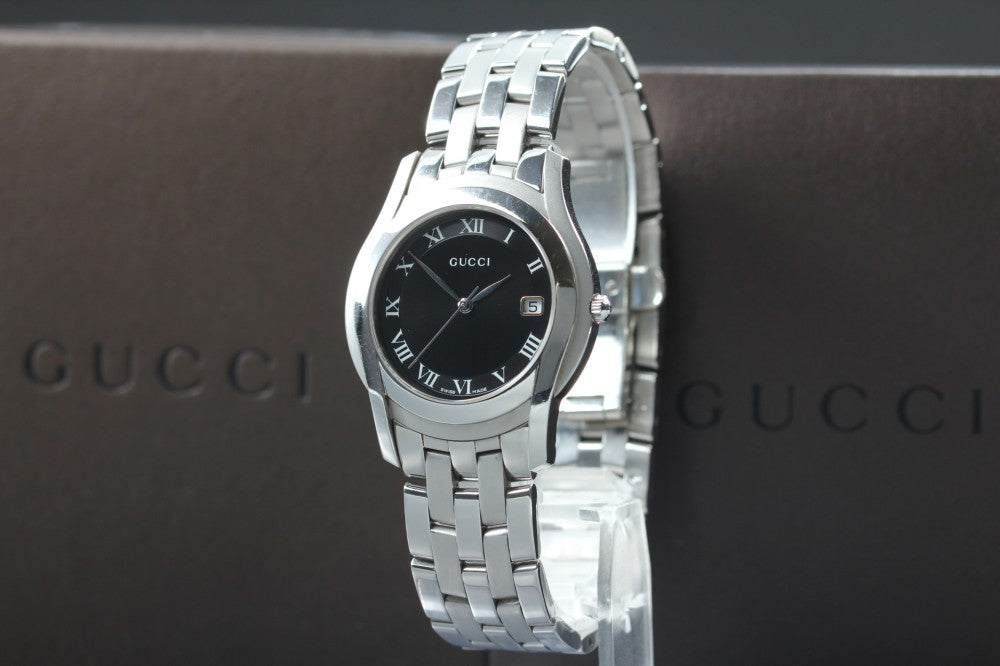 Near MINT GUCCI 5500M Black Quartz 34.2mm Men's Watch