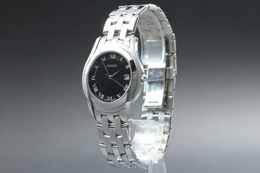 Near MINT GUCCI 5500M Black Quartz 34.2mm Men's Watch