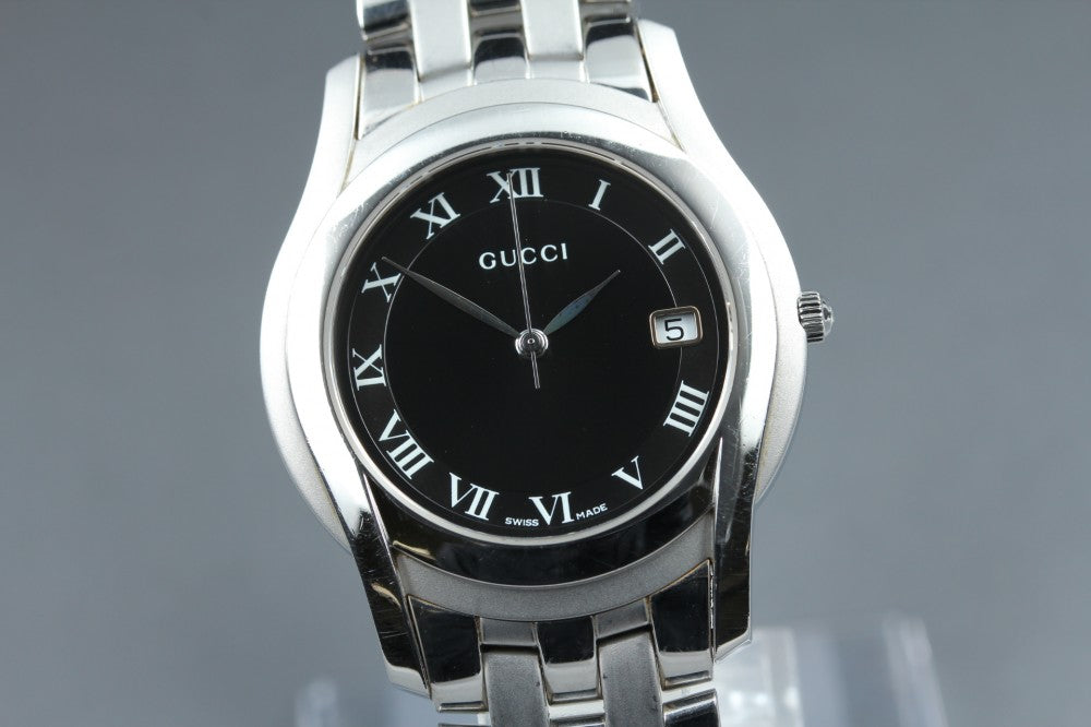 Near MINT GUCCI 5500M Black Quartz 34.2mm Men's Watch