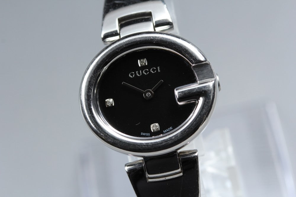 Near MINT GUCCI G Balloon 134.5/YA134505 Black Quartz 26.8mm Ladies Watch