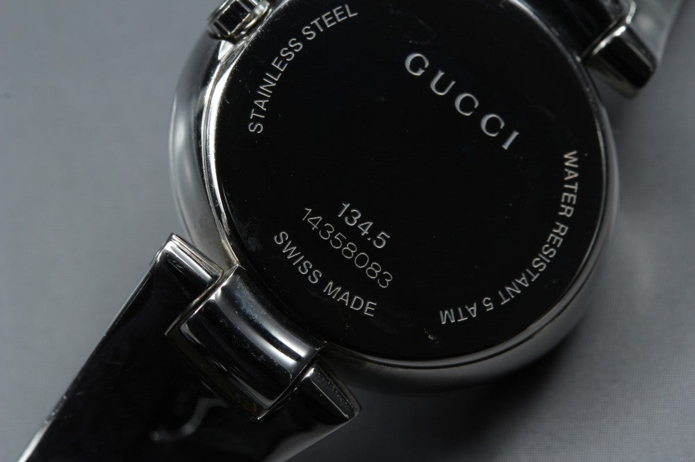 Near MINT GUCCI G Balloon 134.5/YA134505 Black Quartz 26.8mm Ladies Watch