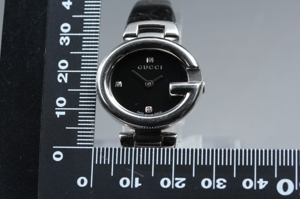 Near MINT GUCCI G Balloon 134.5/YA134505 Black Quartz 26.8mm Ladies Watch