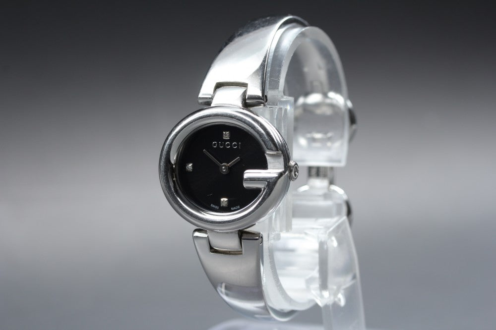 Near MINT GUCCI G Balloon 134.5/YA134505 Black Quartz 26.8mm Ladies Watch