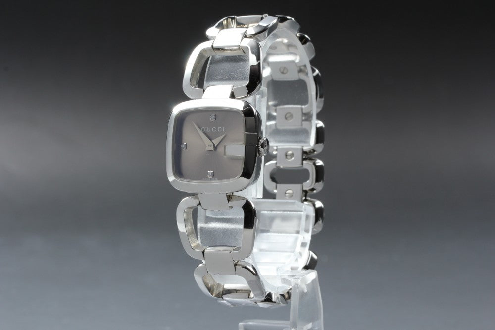 Near MINT GUCCI G Collection 125.5 Brown Quartz 23.9mm Ladies Watch