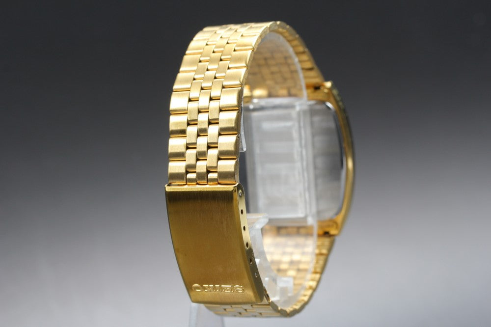 Near MINT SEIKO Chronos 5H23-5110 Gold Quartz 29.7mm Unisex Watch
