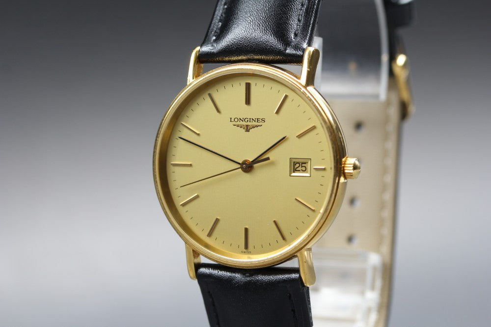 Near MINT LONGINES Grand Classic L4.636.2 Gold Quartz 32.6mm Men's Watch