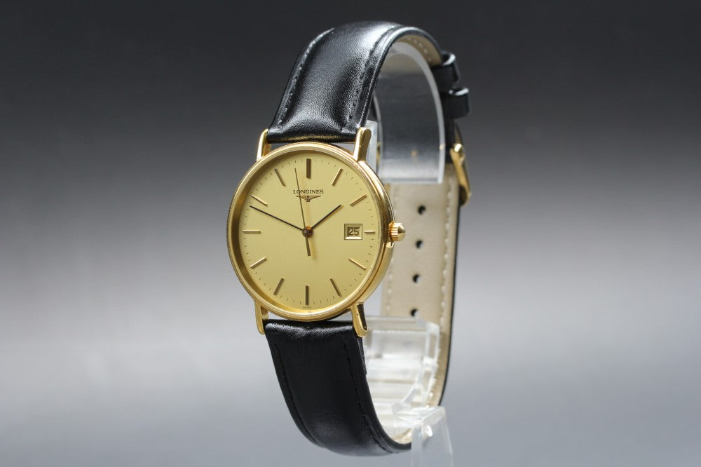 Near MINT LONGINES Grand Classic L4.636.2 Gold Quartz 32.6mm Men's Watch