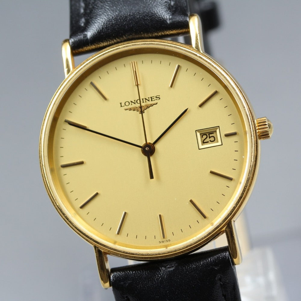 Near MINT LONGINES Grand Classic L4.636.2 Gold Quartz 32.6mm Men's Watch