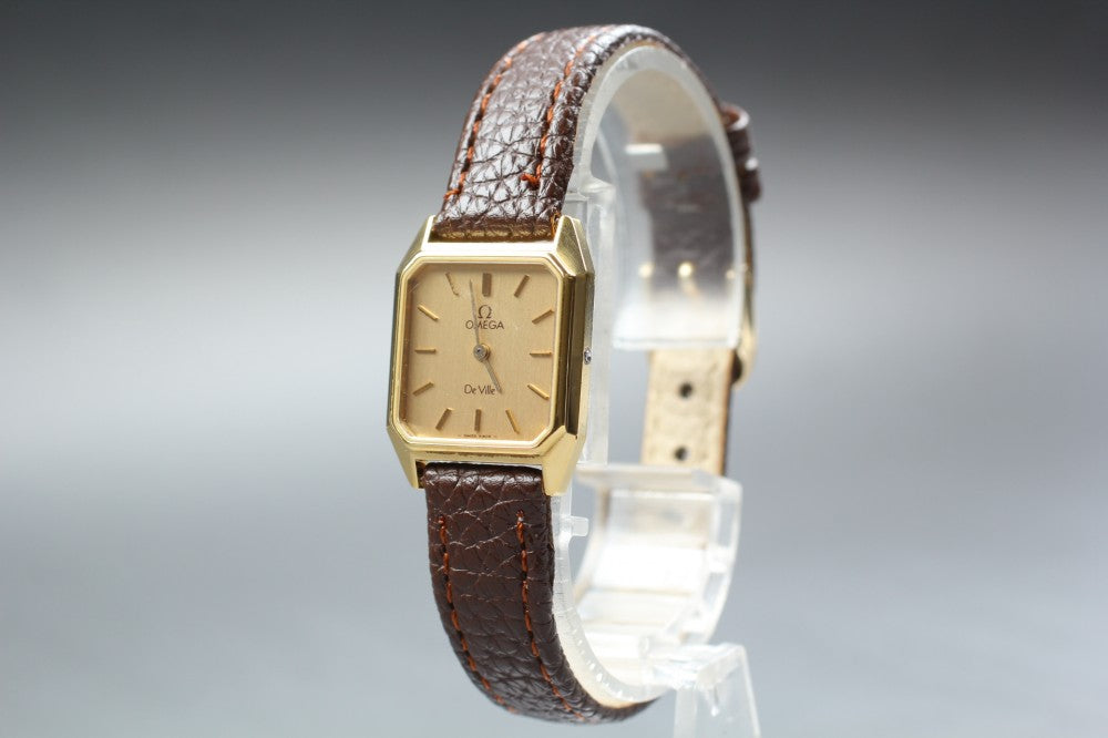 OMEGA De Ville 591.0254 Cal.1387 Gold Quartz 18.1mm Ladies Watch 1984