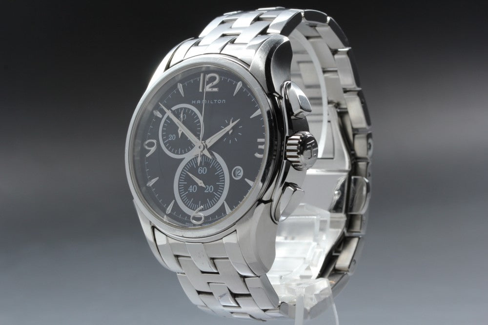 Near MINT HAMILTON Jazzmaster H326120 Black Quartz 40.6mm Men's Watch