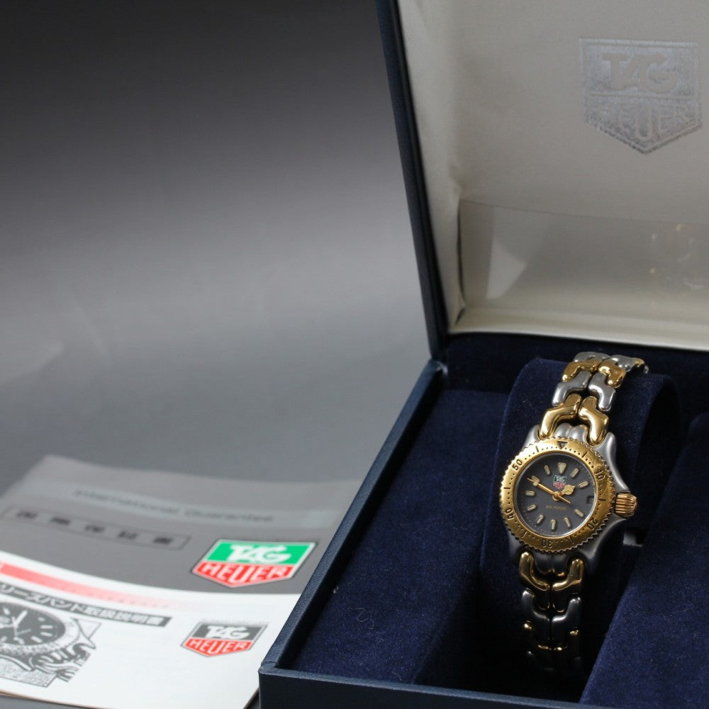 Near MINT TAG Heuer S/el S95.208M Black Quartz 22.6mm Ladies Watch