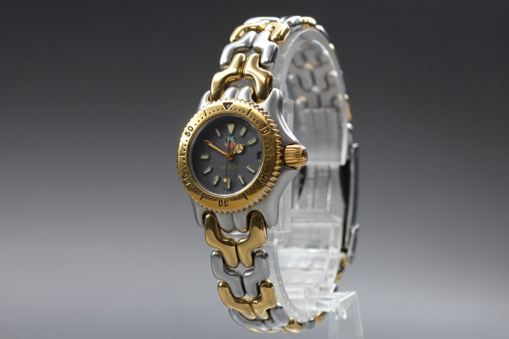 Near MINT TAG Heuer S/el S95.208M Black Quartz 22.6mm Ladies Watch