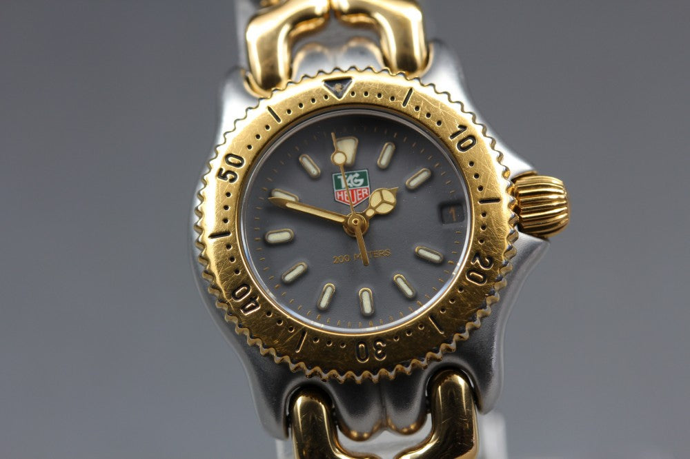Near MINT TAG Heuer S/el S95.208M Black Quartz 22.6mm Ladies Watch