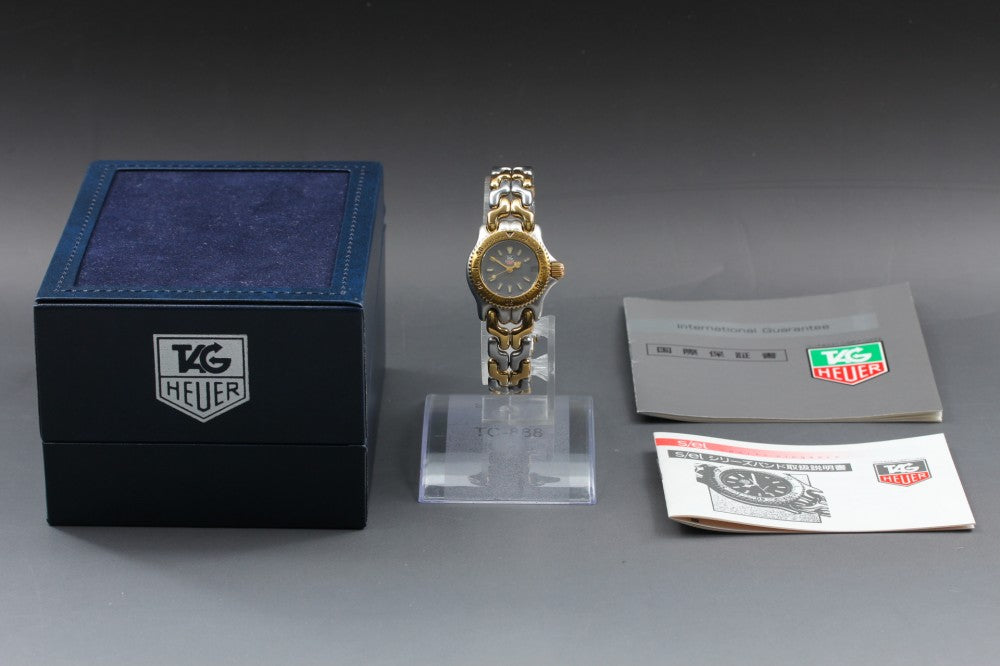 Near MINT TAG Heuer S/el S95.208M Black Quartz 22.6mm Ladies Watch