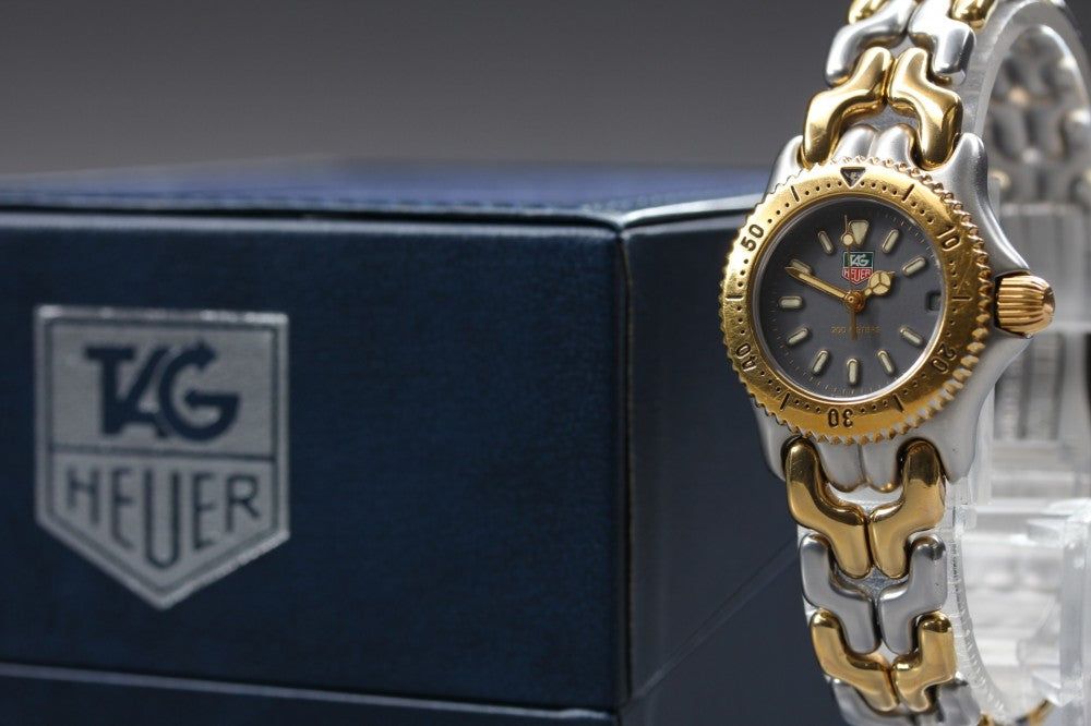 Near MINT TAG Heuer S/el S95.208M Black Quartz 22.6mm Ladies Watch