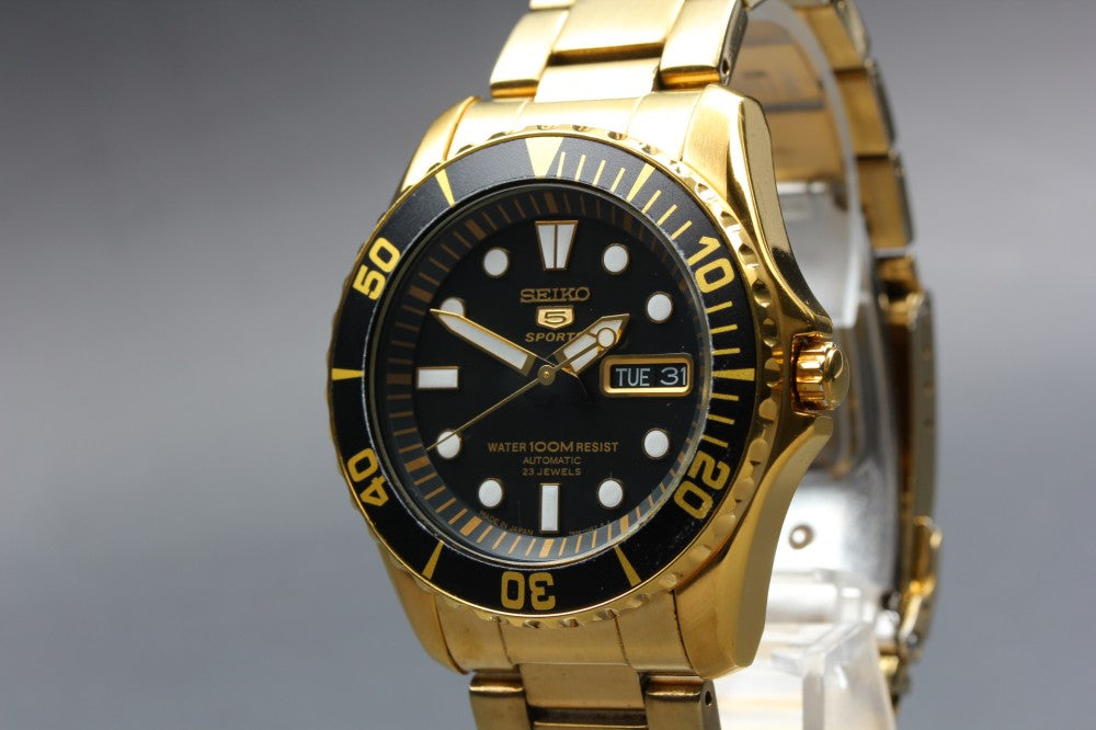 Near MINT SEIKO Seiko 5 Sports SNZF22/7S36-03C0 Black Auto 41.1mm Men's Watch