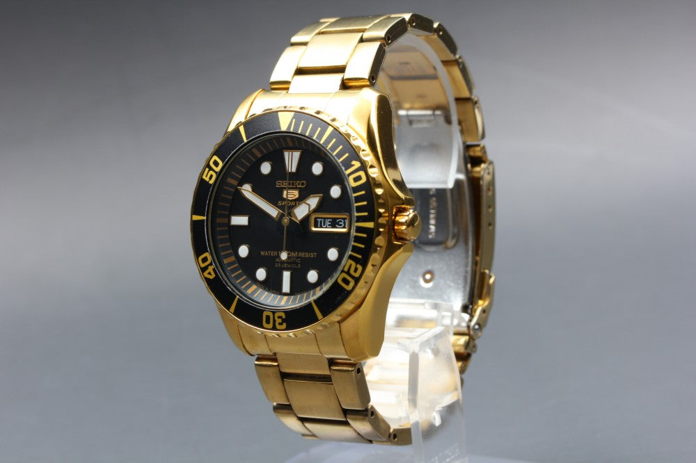 Near MINT SEIKO Seiko 5 Sports SNZF22/7S36-03C0 Black Auto 41.1mm Men's Watch