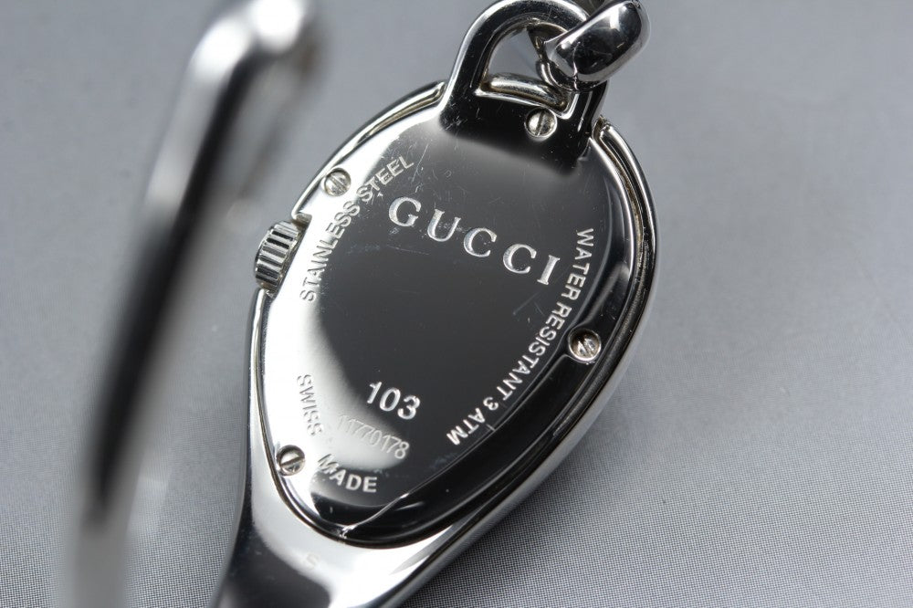 Near MINT GUCCI Horsebit 103 Black Quartz 21.5mm Ladies Watch