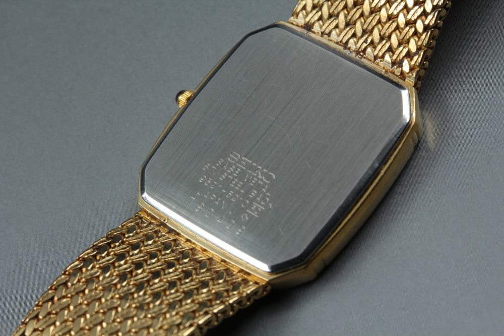 Near MINT SEIKO Dolce 9521-5210 Gold Quartz 27.1mm Men's Watch 1987