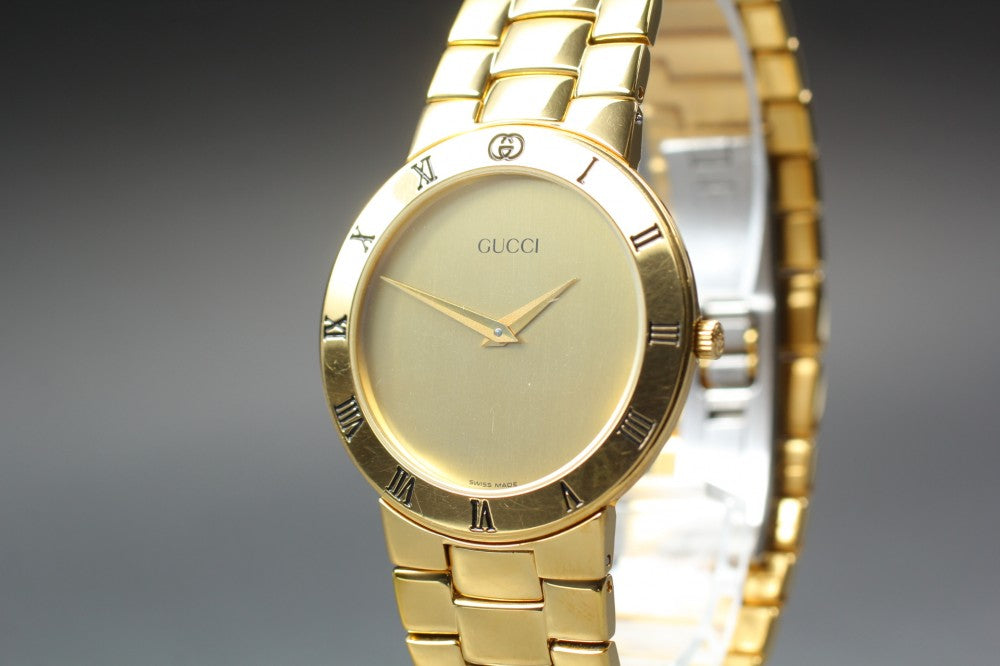 GUCCI 3300.2.M Gold Quartz 33mm Men's Watch