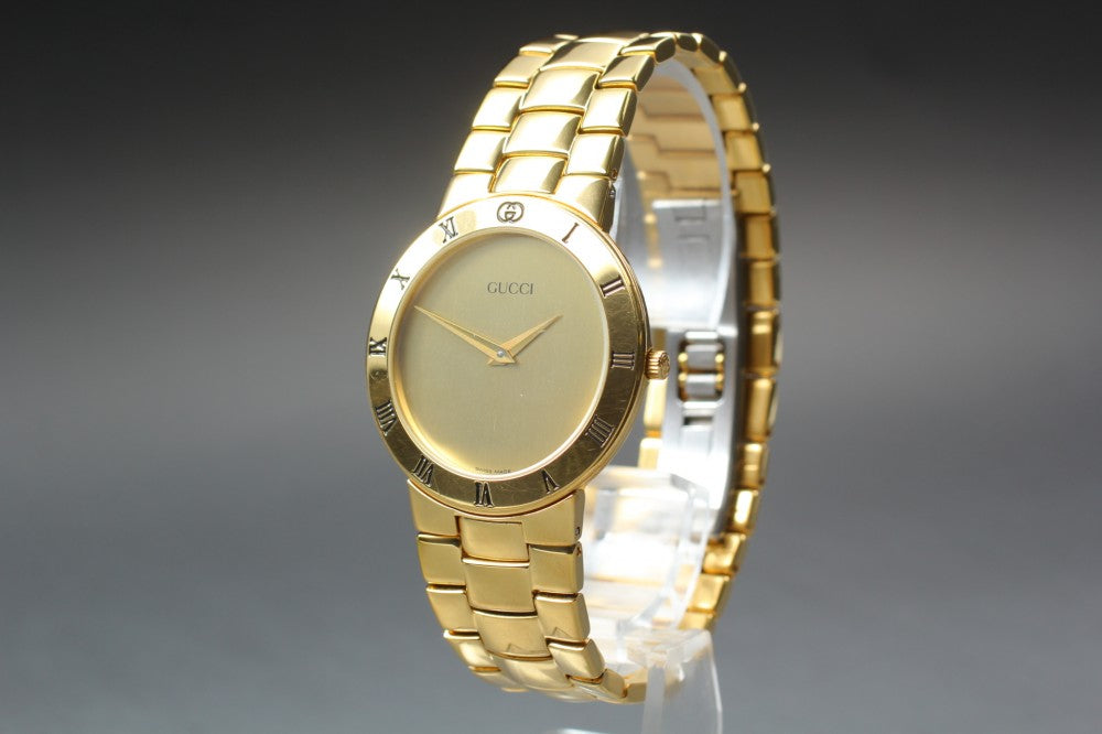 GUCCI 3300.2.M Gold Quartz 33mm Men's Watch