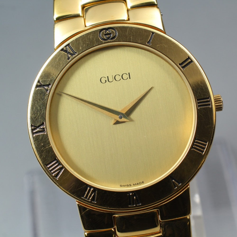 GUCCI 3300.2.M Gold Quartz 33mm Men's Watch