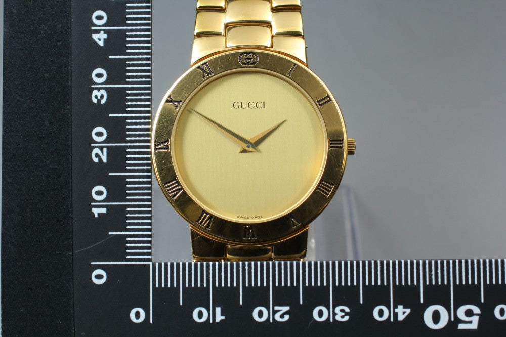 GUCCI 3300.2.M Gold Quartz 33mm Men's Watch
