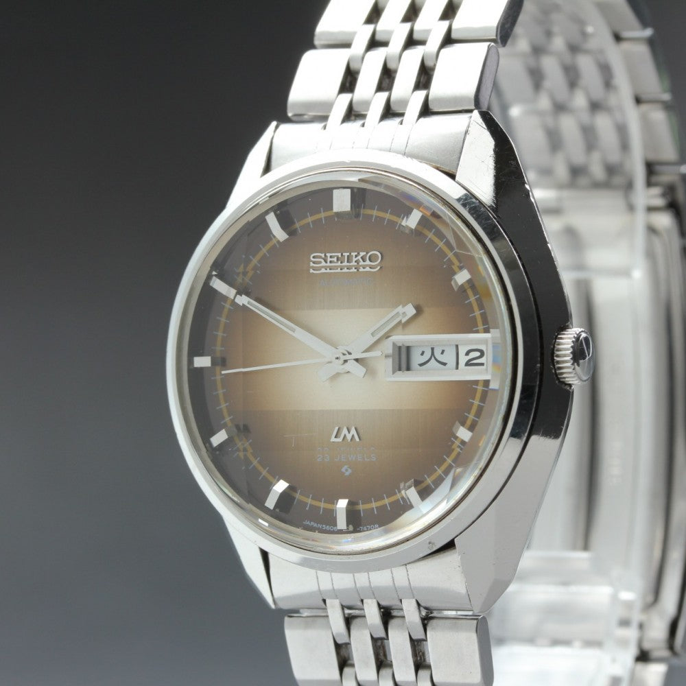 SEIKO Lord Matic 5606-7280 Brown Auto 33.4mm Men's Watch 1973