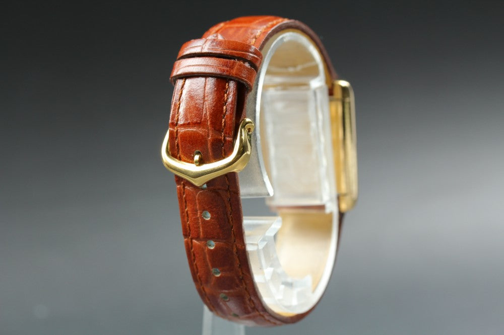 Near MINT Cartier Tank White Manual 20.5mm Ladies Watch